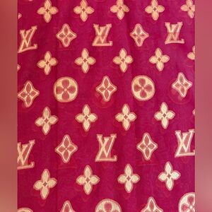 Red and Gold Patterned lightweight Scarf